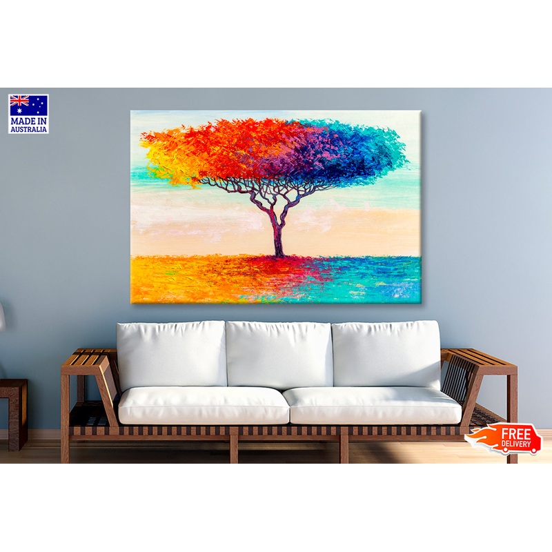 Colorful Abstract Tree Oil Painting Wall Art Limited Edition High Quality Print