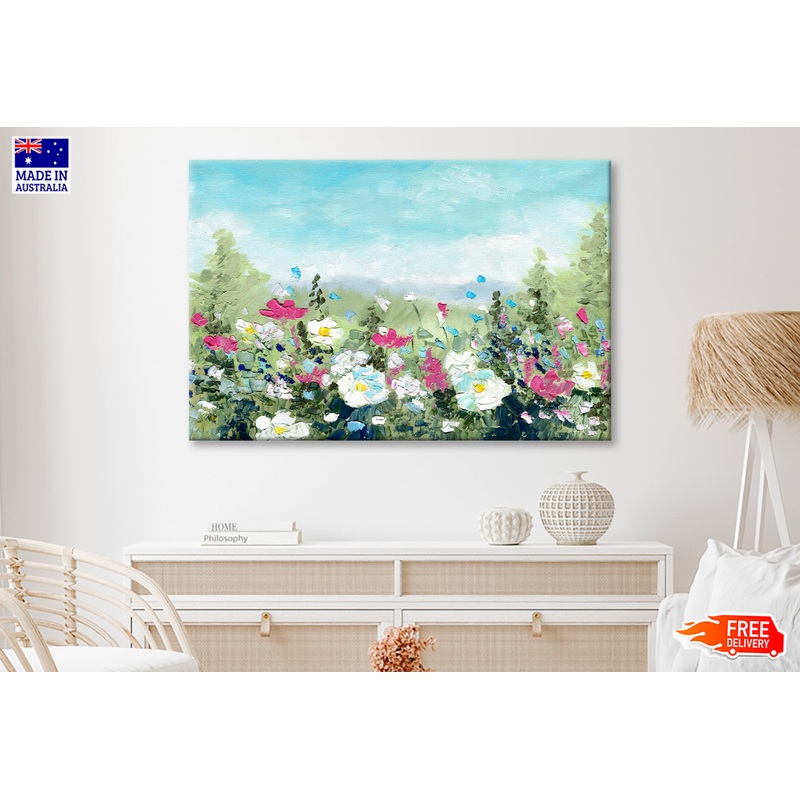 Summer Meadow With Wildflowers Oil Painting Wall Art Limited Edition High Quality Print