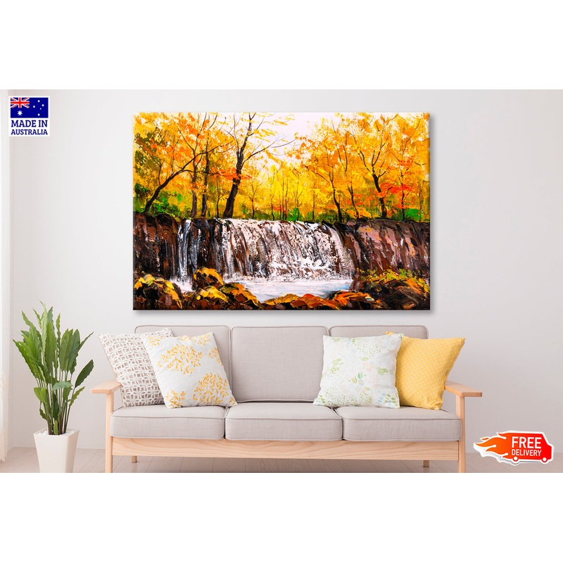 Autumn Colors of Oirase River Oil Painting Wall Art Limited Edition High Quality Print