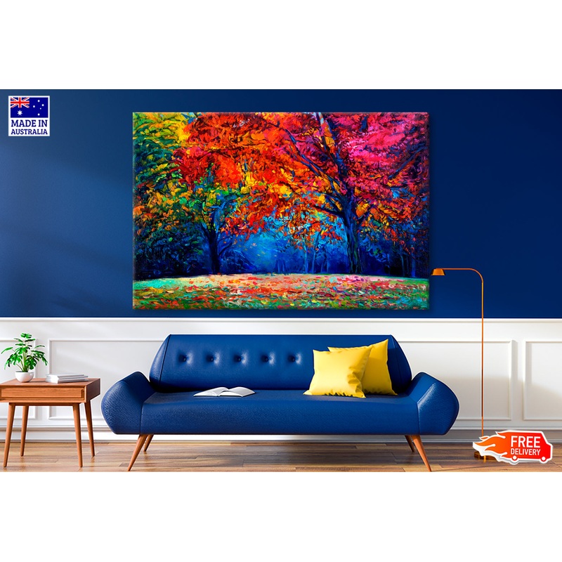 Autumn Forest Leaves Oil Painting Wall Art Limited Edition High Quality Print