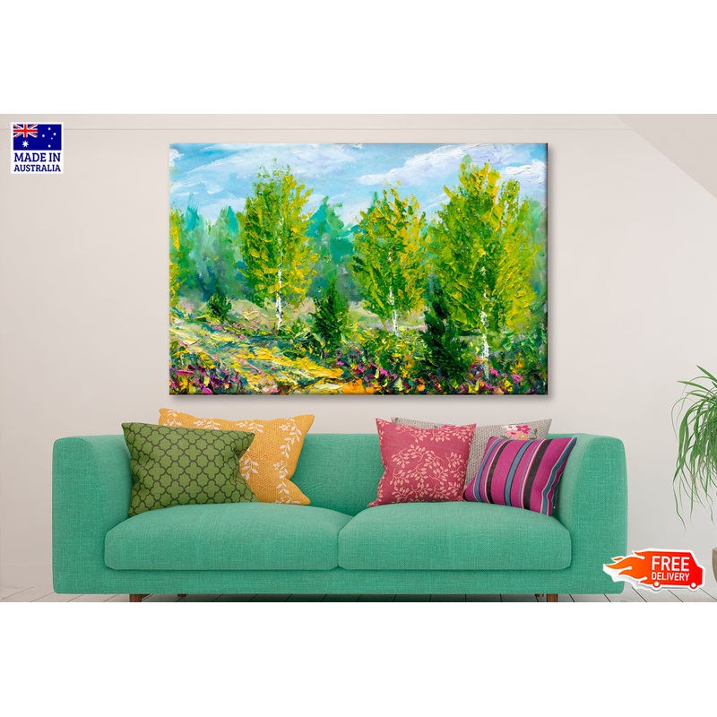 Beautiful Spring Summer In Green Forest Oil Painting Wall Art Limited Edition High Quality Print