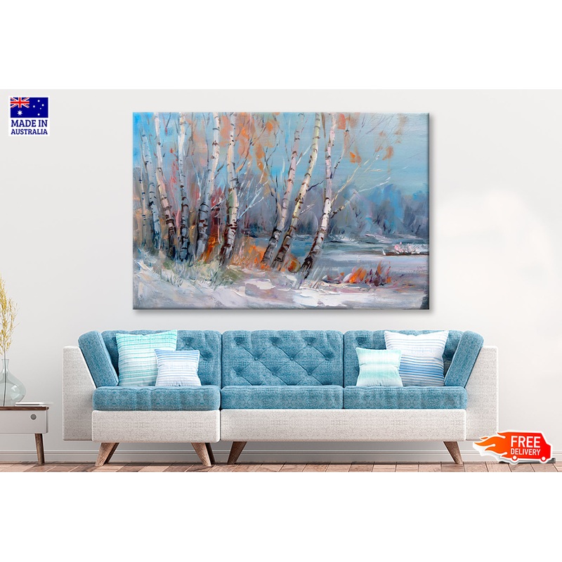 Birch Trees Oil Painting Wall Art Limited Edition High Quality Print