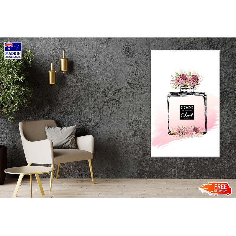 Black Pink Fashion Perfume Bottle Print 100% Australian Made