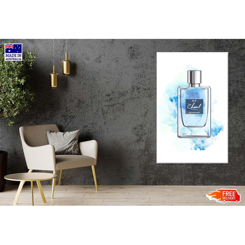 Blue Shaded Fashion Perfume Bottle Print 100% Australian Made