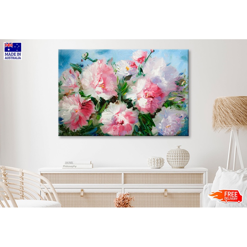 Bouquet Of Vivid Colorful Flowers Oil Painting Wall Art Limited Edition High Quality Print
