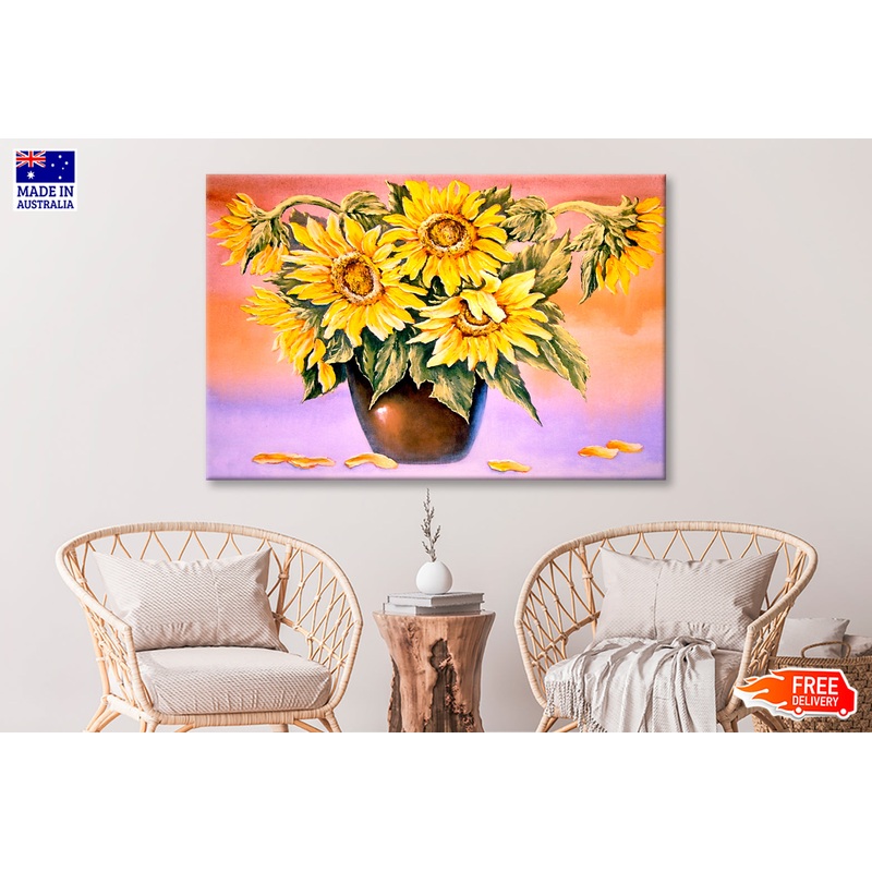 Sunflowers Vase Oil Painting Wall Art Limited Edition High Quality Print