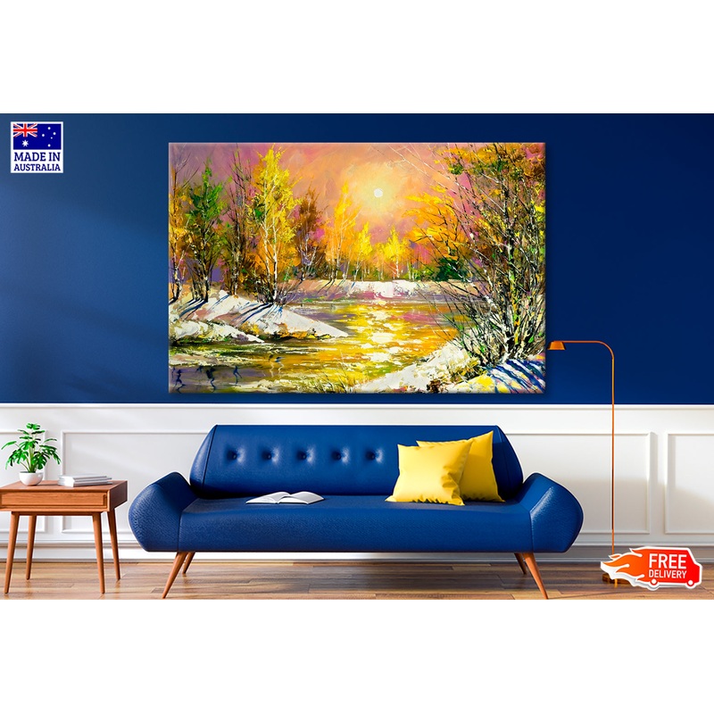 The Bank Of The River Oil Painting Wall Art Limited Edition High Quality Print
