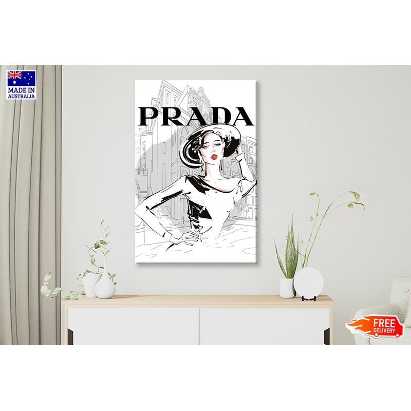 Black And White Stylish Lady Wall Art Limited Edition High Quality Print