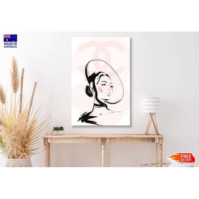 Black Peach Colored Girl Art Wall Art Limited Edition High Quality Print