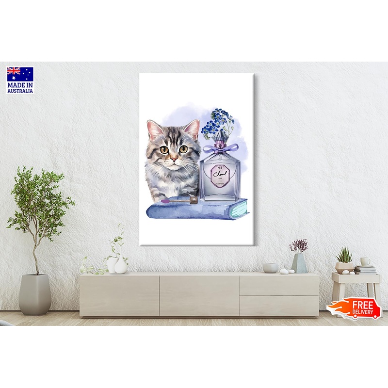 Blue Perfume, Cat Wall Art Limited Edition High Quality Print