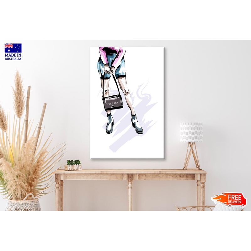 Blue Shoes with Elegant Bag Wall Art Limited Edition High Quality Print