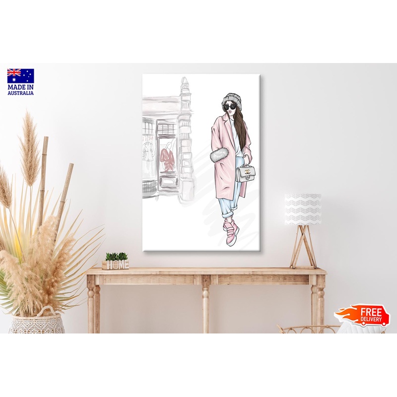 Stylish Girl with Elegant Bag Wall Art Limited Edition High Quality Print