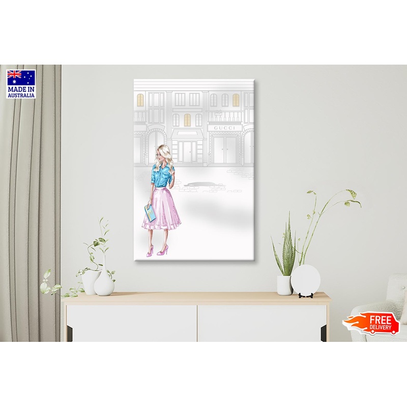 Stylish Woman with Fashion Store Wall Art Limited Edition High Quality Print