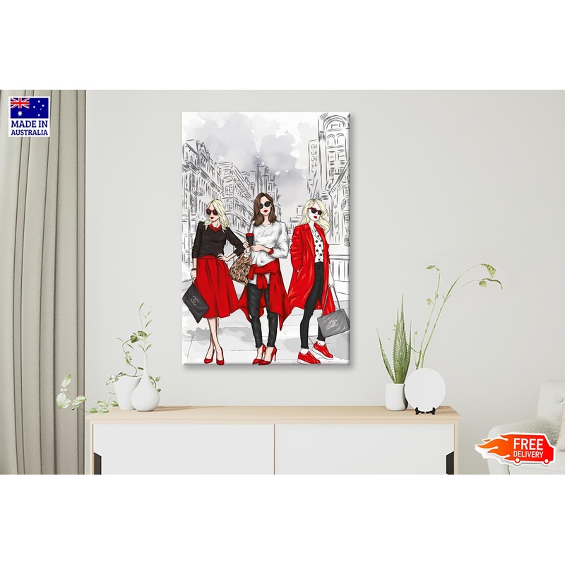 Stylish Women with Fashion Store Wall Art Limited Edition High Quality Print