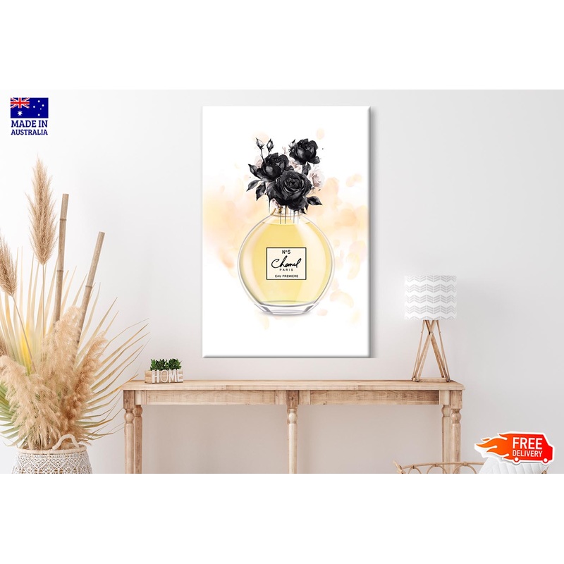 Yellow Black Perfume Wall Art Limited Edition High Quality Print