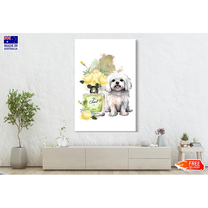 Yellow Perfume, Dog Wall Art Limited Edition High Quality Print