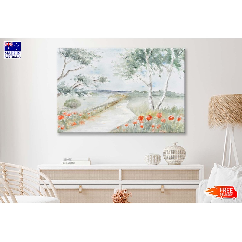 A Beautiful Scenery, Path, Flowers Wall Art Limited Edition High Quality Print