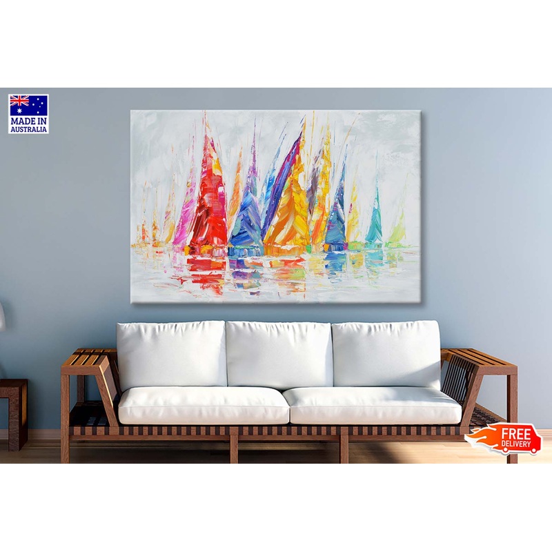 A Colorful Combination of Sailboat Wall Art Limited Edition High Quality Print