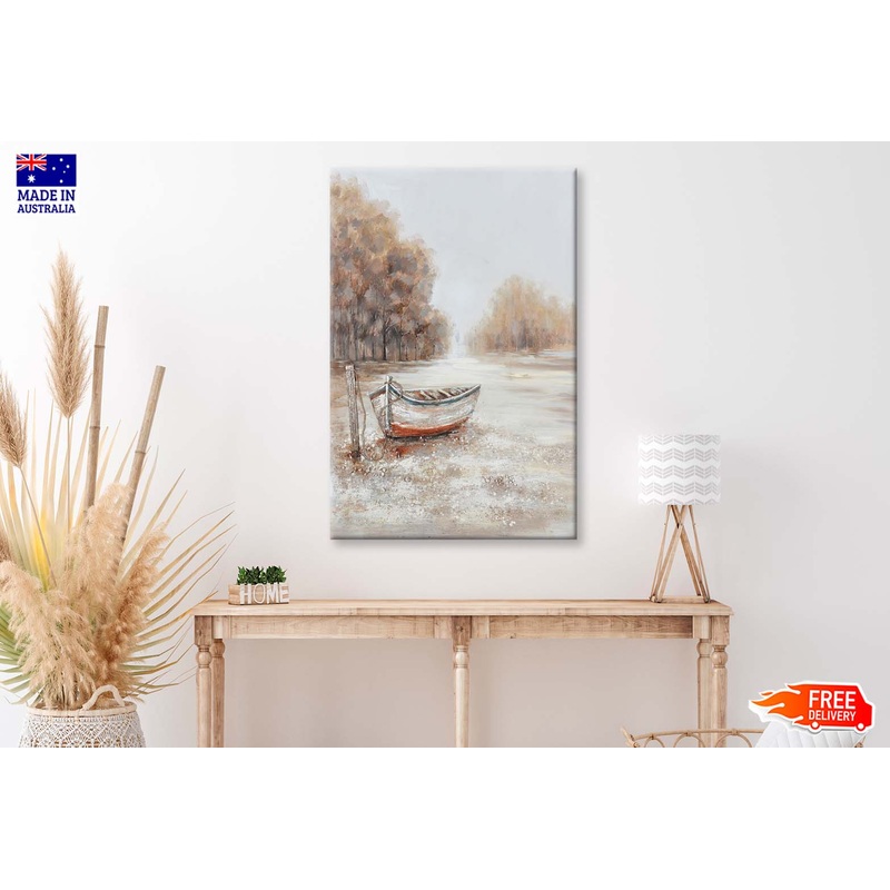 A Natural Scenery, Boat, Painting Wall Art Limited Edition High Quality Print