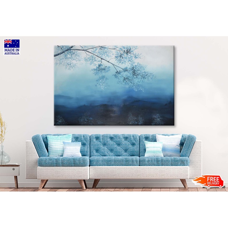 A Picture of Trees, Leaves, Blue Wall Art Limited Edition High Quality Print