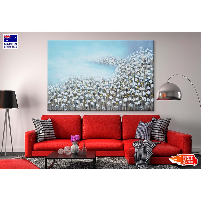 A Sea Of Flowers, Blue and Gold Wall Art Limited Edition High Quality Print