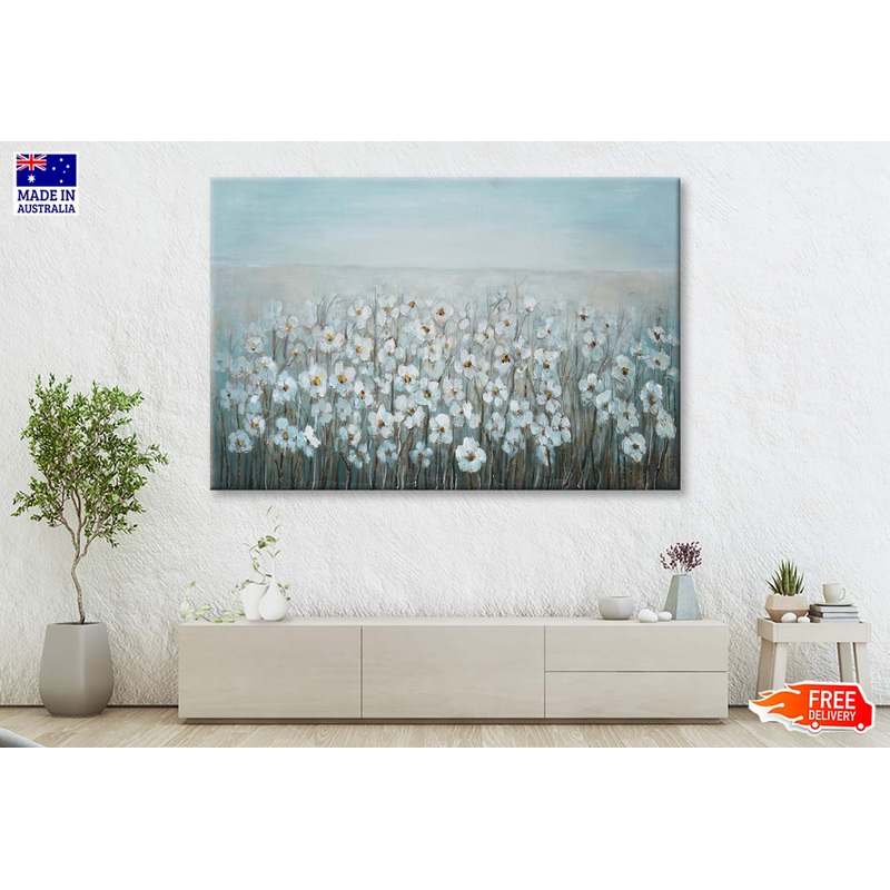 A Sea Of White Flowers, Painting Wall Art Limited Edition High Quality Print