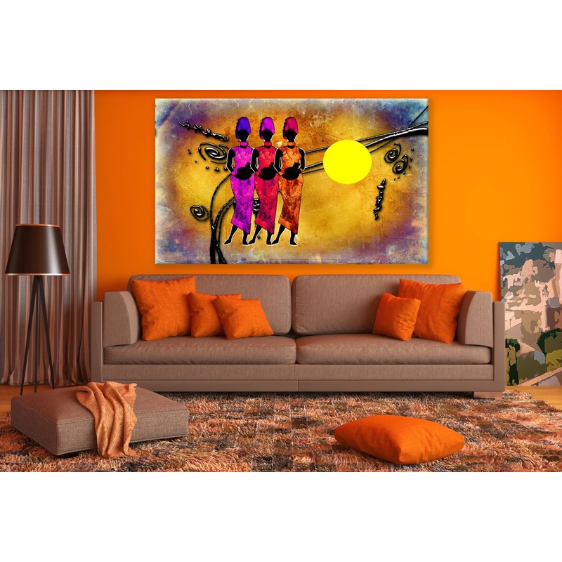 African Woman Colourful Painting Print 100% Australian Made