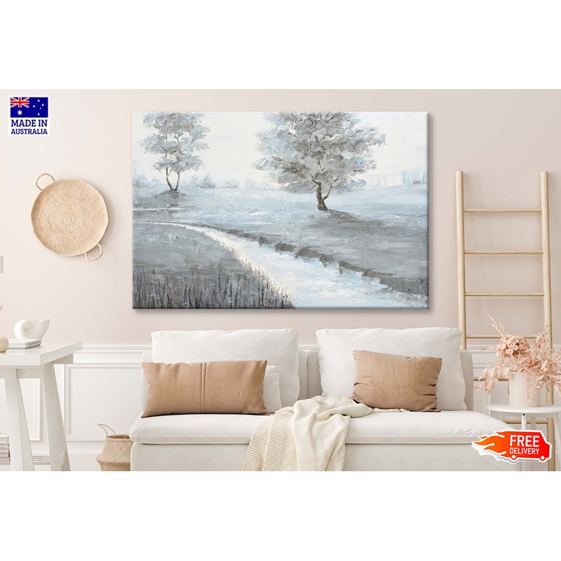 An autumn, River, Art, Painting Wall Art Limited Edition High Quality Print