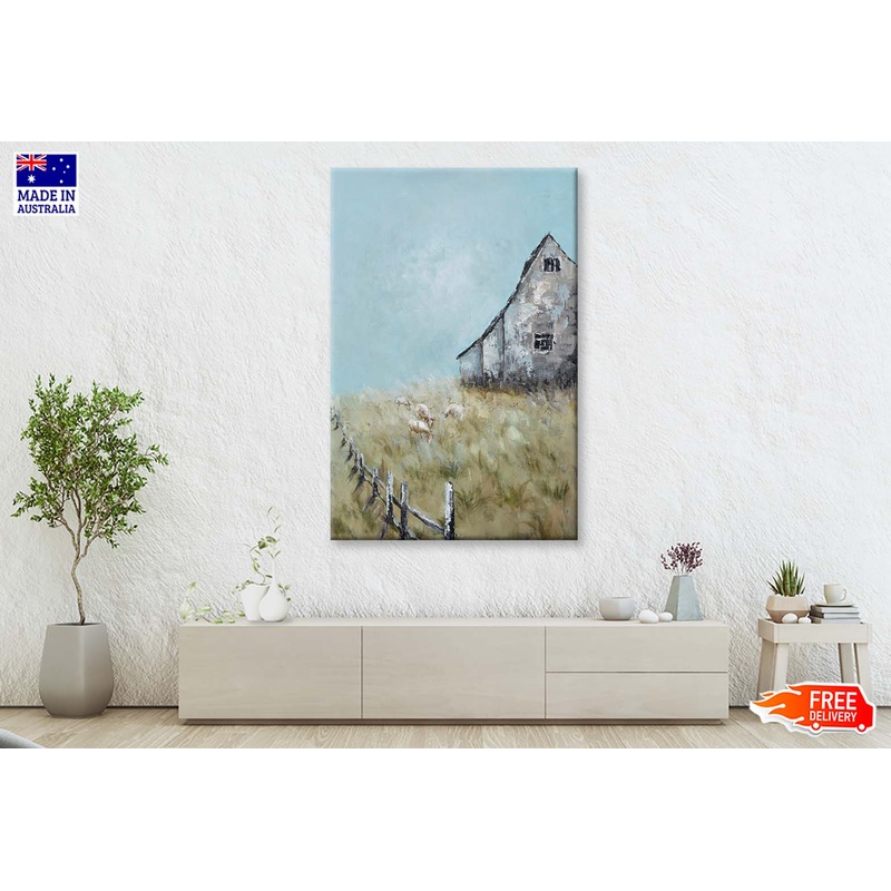 An Impression of Farm, Meadow, House Wall Art Limited Edition High Quality Print