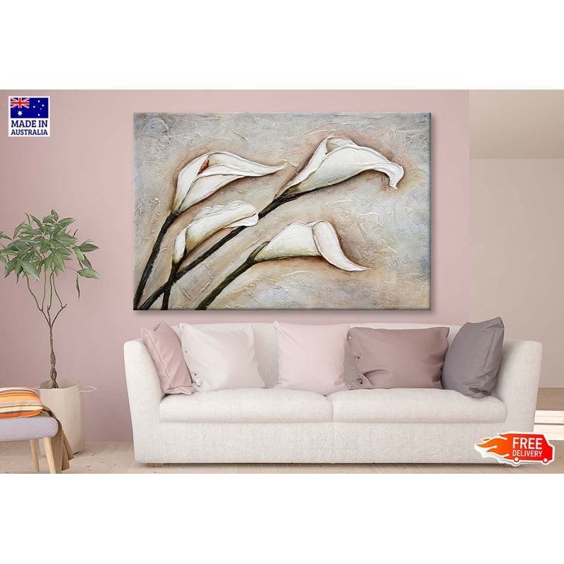 Calla Lily White Flower Oil Painting Wall Art Limited Edition High Quality Print