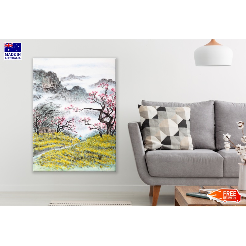 Chinese Village Painting Print 100% Australian Made