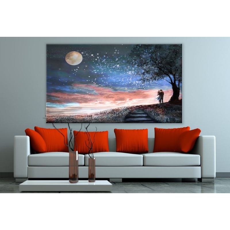 Sunning Landscape with a Couple Painting Print 100% Australian Made