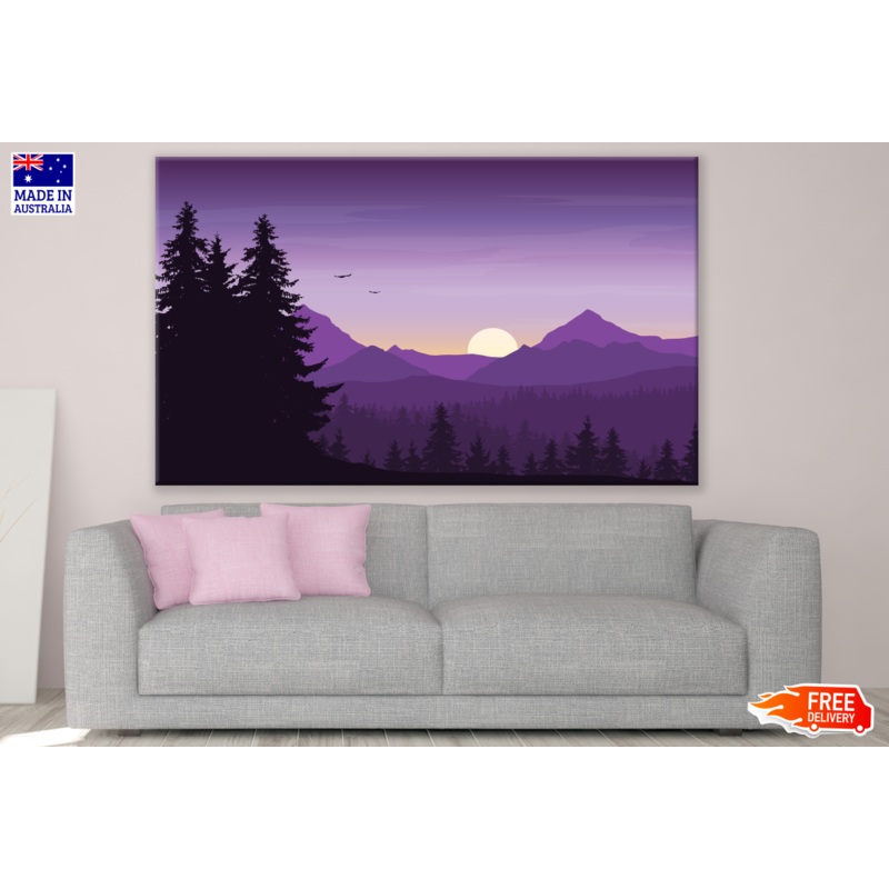 Sunset Forest Painting Print 100% Australian Made