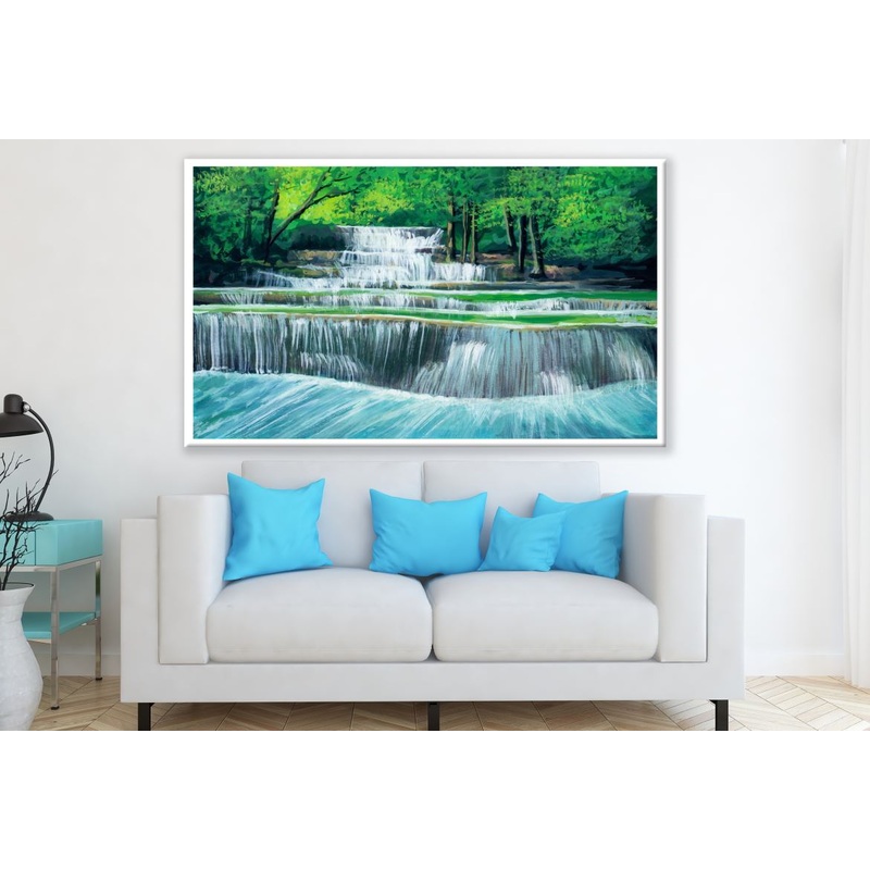 Waterfall Forest Oil Painting Print 100% Australian Made