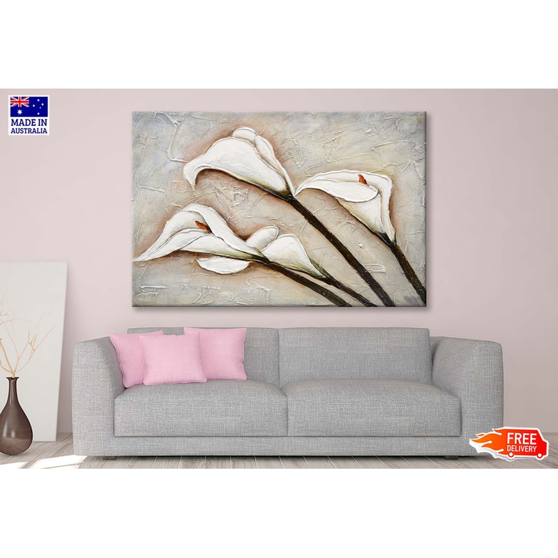White Calla Lily Flower Oil Painting Wall Art Limited Edition High Quality Print