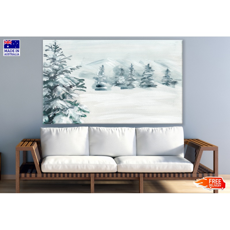 Winter Forest Painting Snow Print 100% Australian Made