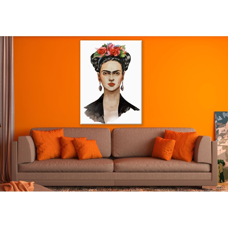 Woman Portrait Floral Headdress Painting Print 100% Australian Made