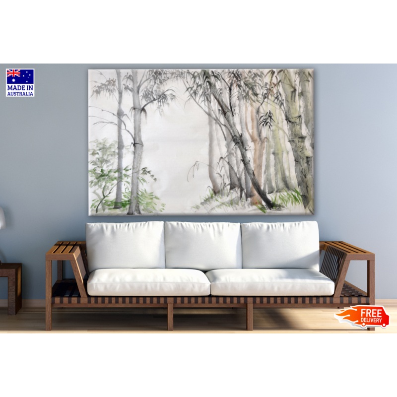 Bamboo Tree Watercolour Painting Print 100% Australian Made