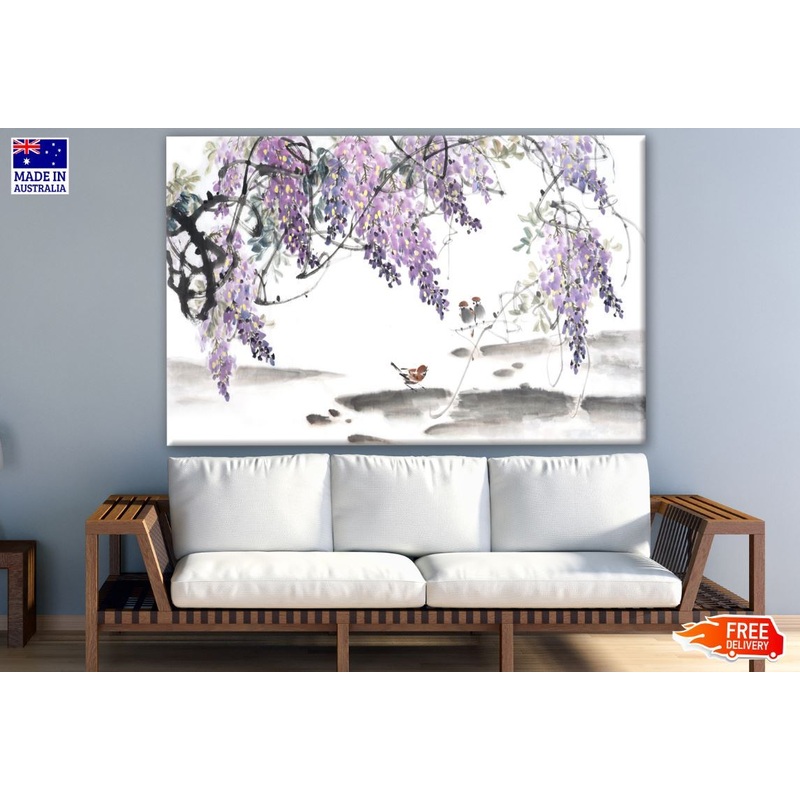 Beautiful Purple Flower Tree Painting Print 100% Australian Made