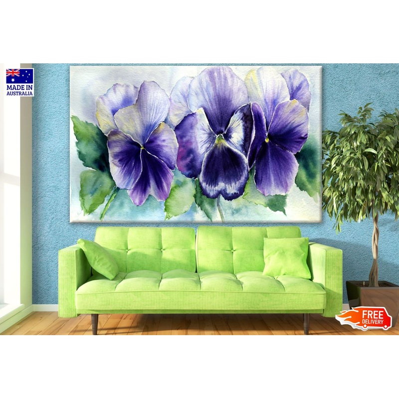 Blue Floral Bunch Painting Print 100% Australian Made