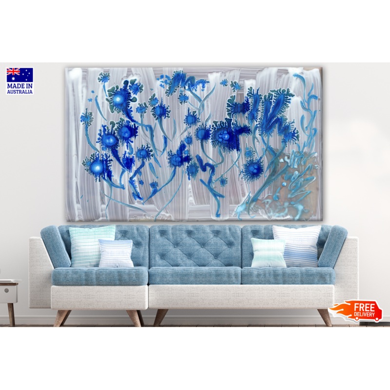 Blue Floral Painting Print 100% Australian Made