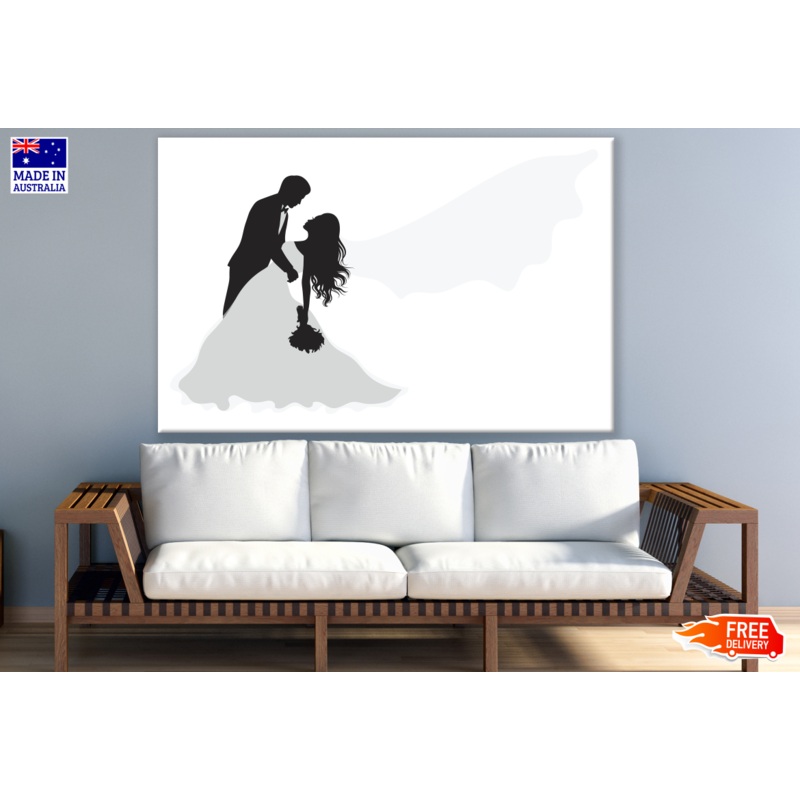 Bride & Groom vector Art Print 100% Australian Made