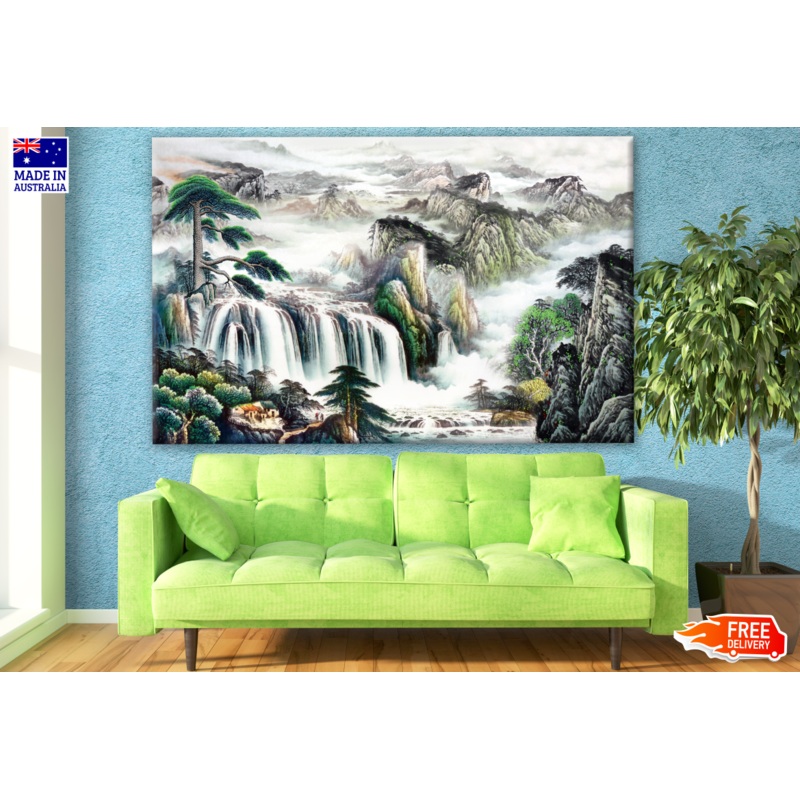 Chinese Nature Landscape Painting Print 100% Australian Made