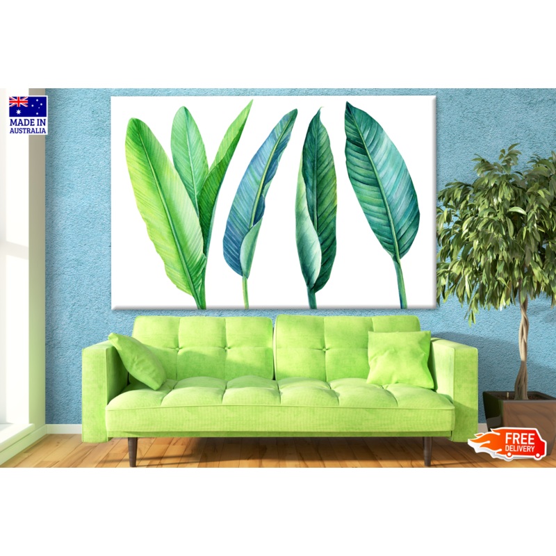 Tropical Green Leaves Watercolour Painting Print 100% Australian Made