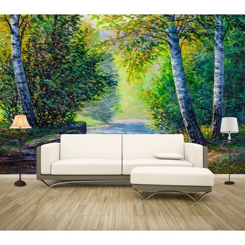 Wallpaper Murals Peel and Stick Removable Forest Painting High Quality