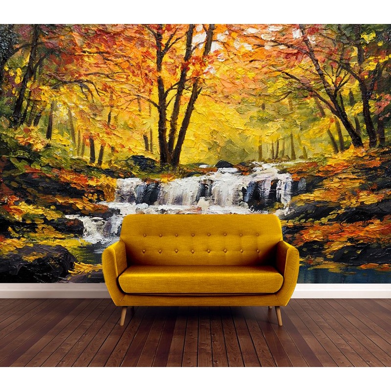 Wallpaper Murals Peel and Stick Removable Forest Watercolour Painting High Quality
