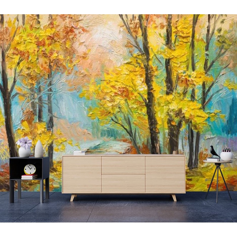 Wallpaper Murals Peel and Stick Removable Nature Forest Painting High Quality