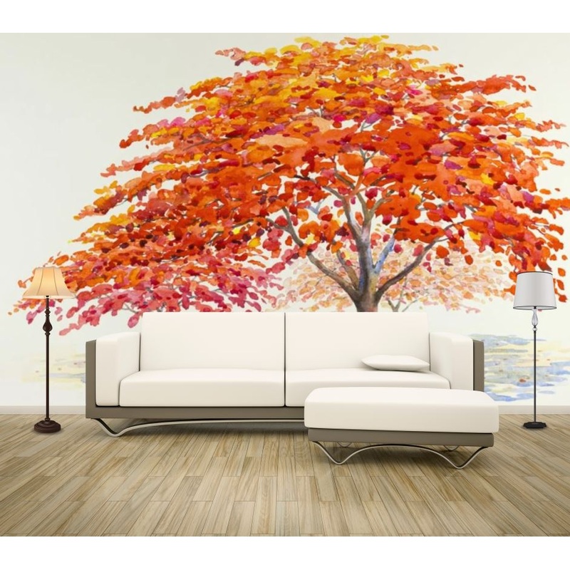 Wallpaper Murals Peel and Stick Removable Orange Tree Painting High Quality