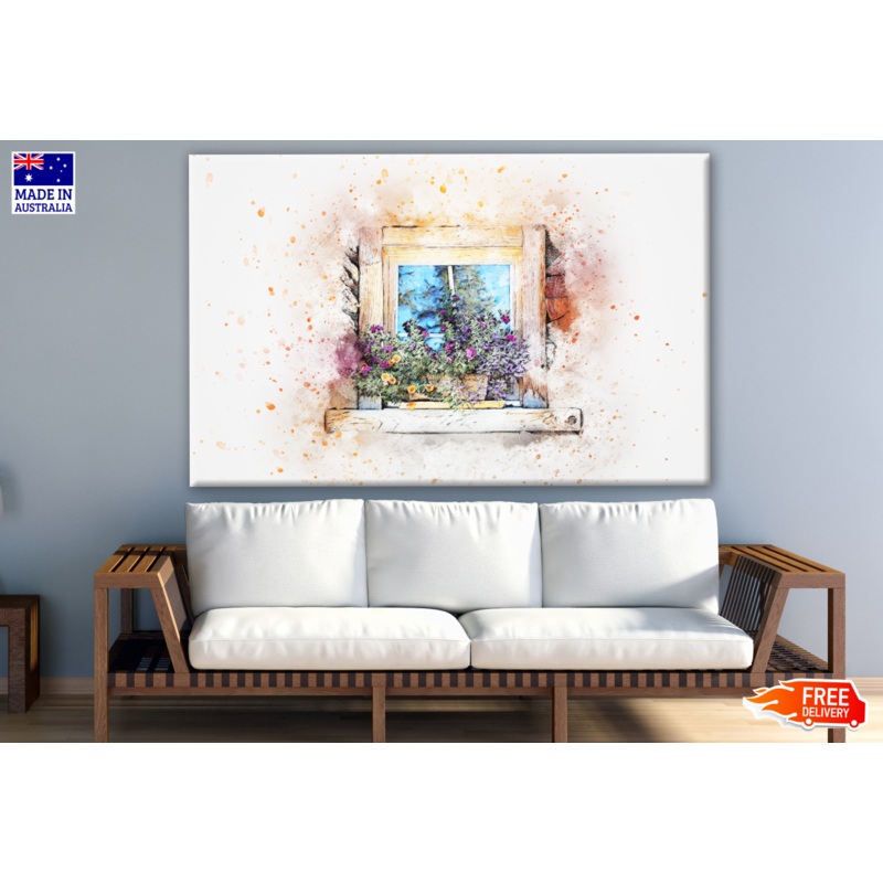 Window & Flower Vase Painting Print 100% Australian Made