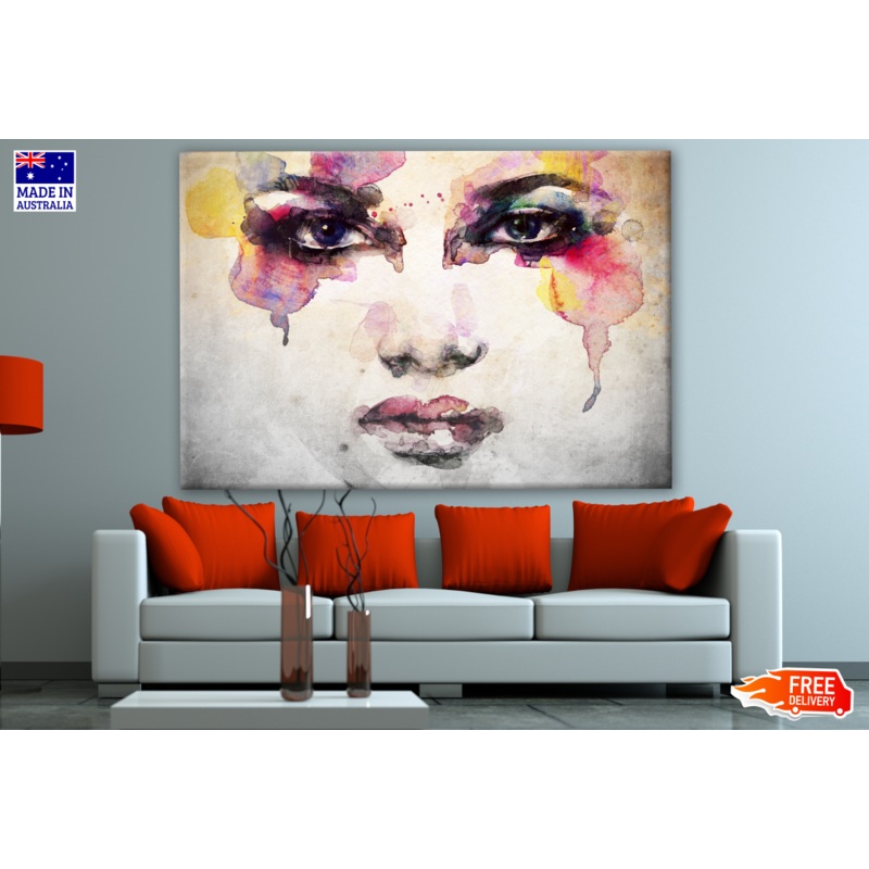 Woman Portrait Abstract Watercolor Painting Print 100% Australian Made